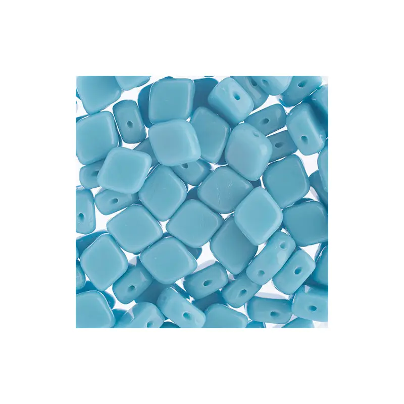 Czech Bead Rhombus 2Hole 10x8mm Turquoise Blue