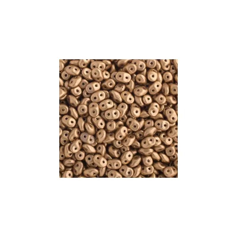 Matubo Czech Superduo 2-Hole apx 22g vial Crystal/ Bronze Pale Gold