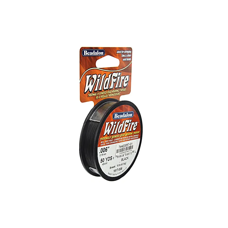 Beadalon - Wildfire .006in/0.15mm Black 50yd (45m)