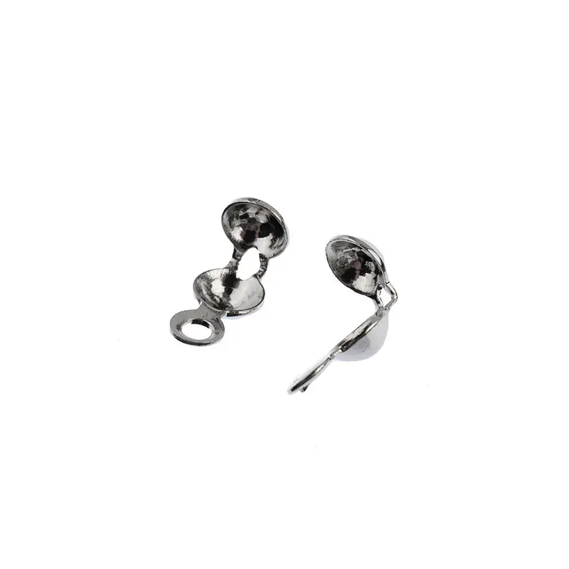 Bead Tip Cap Connector 1 Ring 3.5x1.7mm Nickel Color LF/NF Clamshell