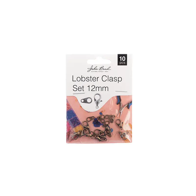 Must Have Findings - Lobster Clasp Set 12mm Antique Copper 10pcs