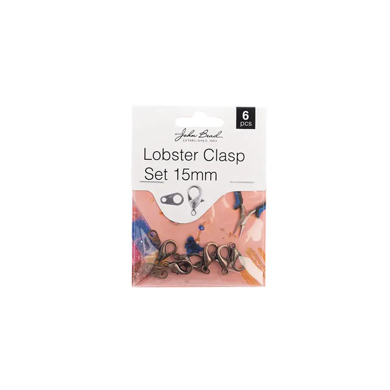 Must Have Findings - Lobster Clasp Set 15mm Antique Copper 6pcs