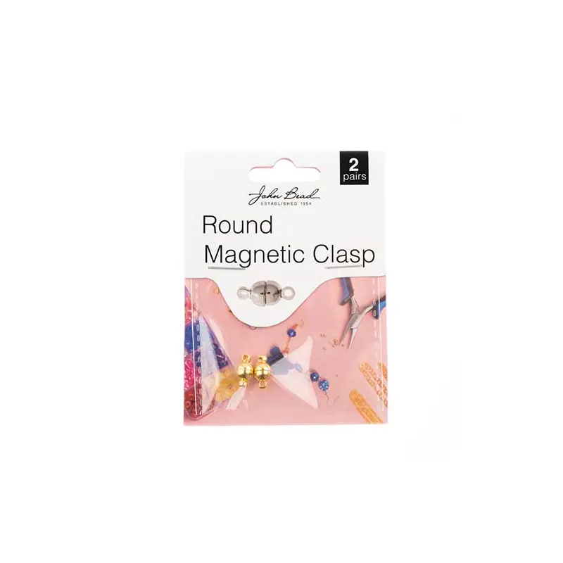 Must Have Findings - Round Magnetic Clasp 6x6.5mm Gold 2 Pairs