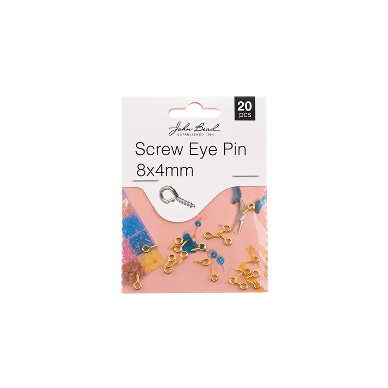 Must Have Findings - Screw Eye Pin 8x4mm Gold 20pcs