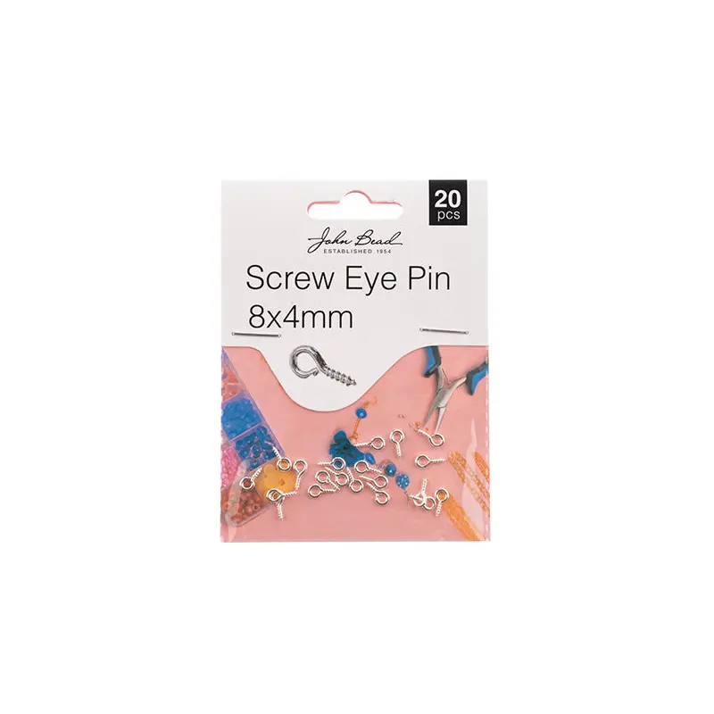 Must Have Findings - Screw Eye Pin 8x4mm Silver 20pcs
