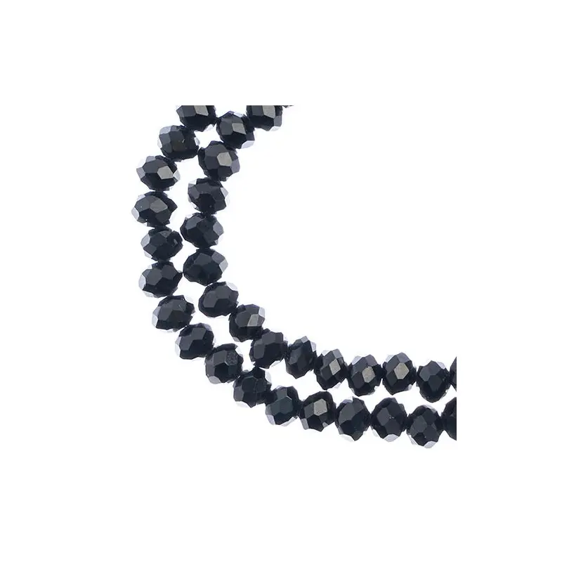 Crystal Lane DIY Rondelle 2 Strand 7in (apx78pcs) 4x6mm Opaque Black