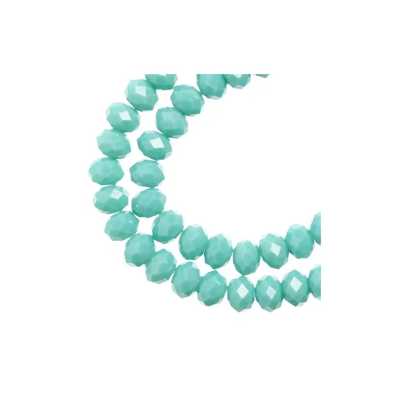 Crystal Lane DIY Rondelle 2 Strand 7in (apx78pcs) 4x6mm Opaque Turquoise Blue