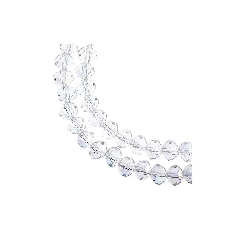 Crystal Lane DIY Rondelle 2 Strand 7in (apx78pcs) 4x6mm Transparent Crystal AB