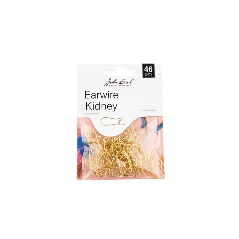 Must Have Findings - Earwire Kidney (apx 19x10mm) Gold 46pcs
