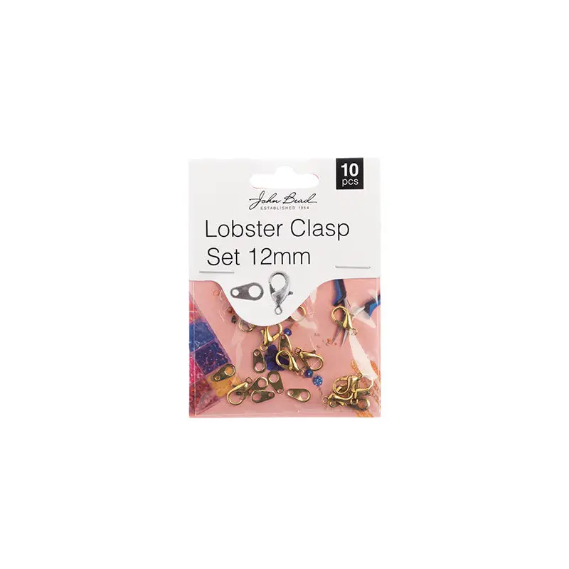 Must Have Findings - Lobster Clasp Set 12mm Antique Gold 10pcs