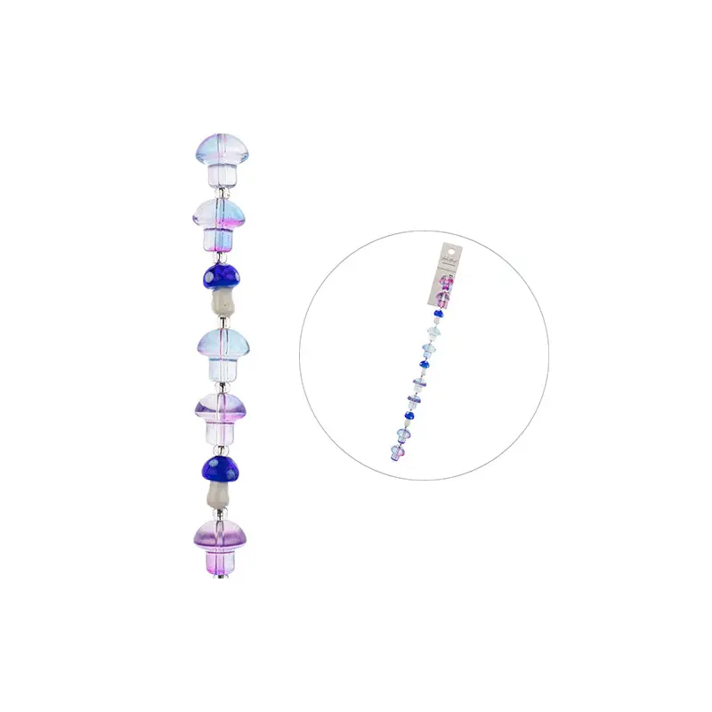 Crystal Lane DIY Flower 7in Bead Strand Mushrooms Purple -13x14mm-8pcs, 10x13mm
