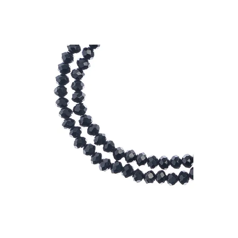 Crystal Lane DIY Rondelle 2 Strand 7in (apx110pcs) 3x4mm Opaque Black