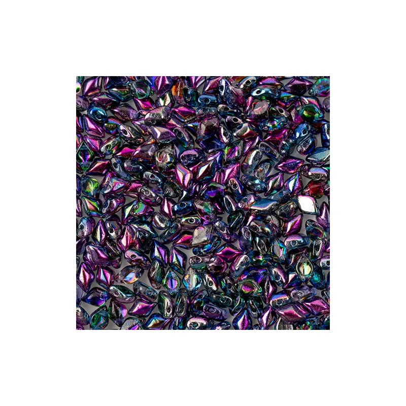 Matubo Czech Gemduo 2-Hole apx. 13g vial Crystal/ Magic Blue Pink