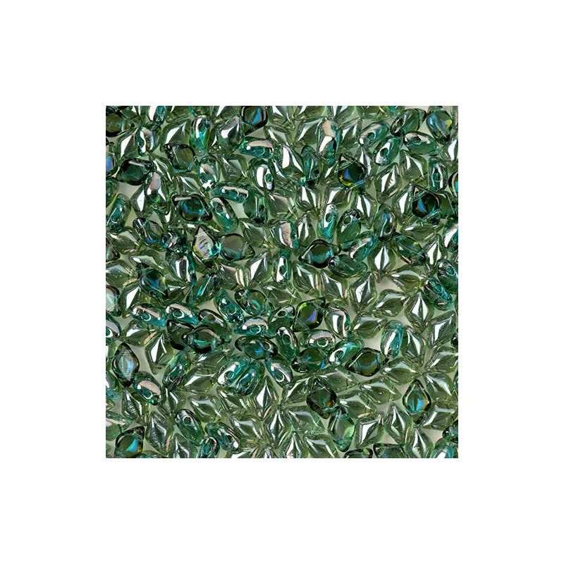 Matubo Czech Gemduo 2-Hole apx. 13g vial Aquamarine/ Celsian