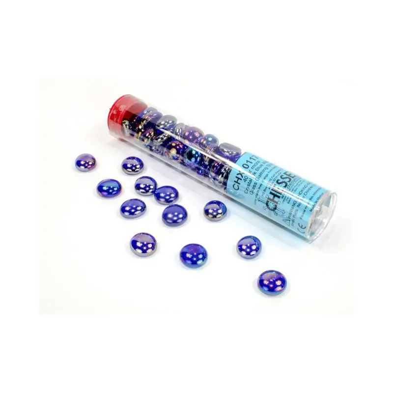 Assorted Gaming Stones: Iridized Dark Blue Glass