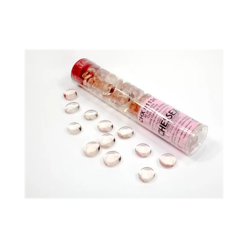 Assorted Gaming Stones: Translucent Pink Glass
