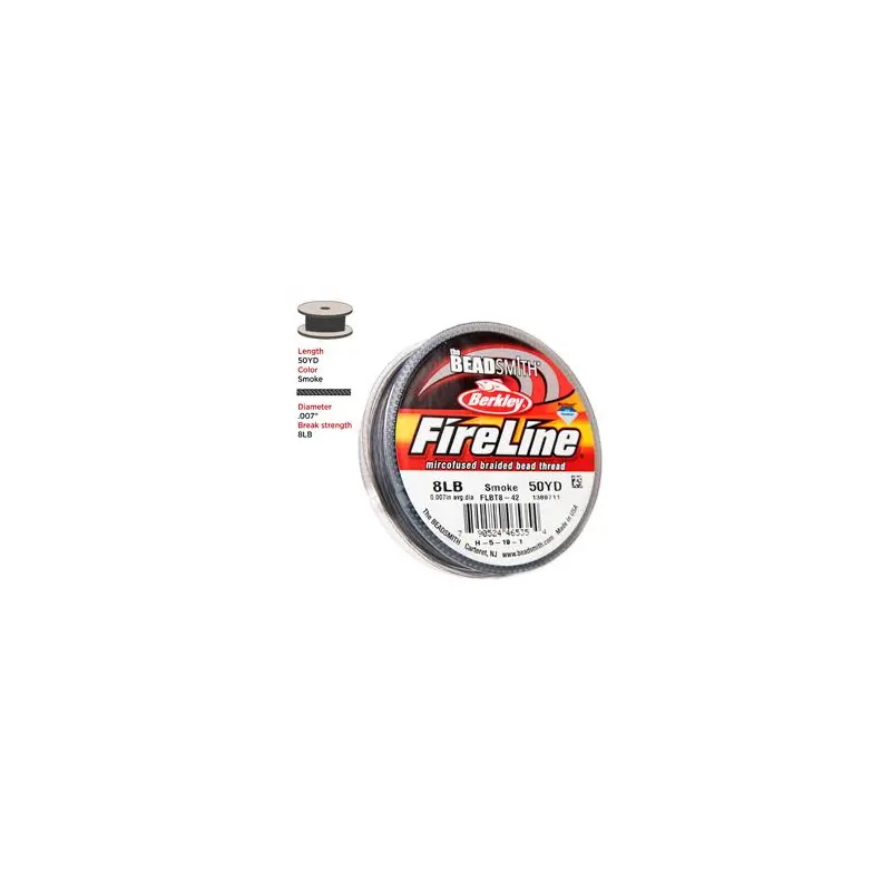 8lb Smoke Fireline Beading Thread 50yd