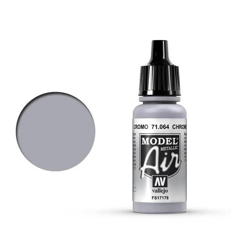 Vallejo 71064 Model Air Chrome 17 ml Acrylic Airbrush Paint