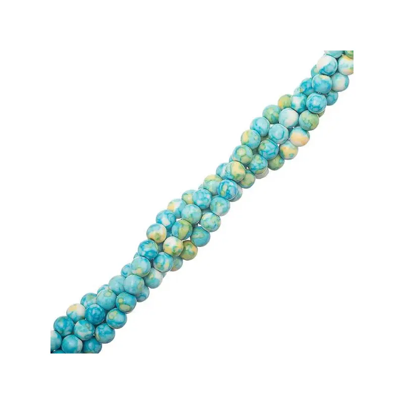 4mm Jade Ocean White (Synthetic/Dyed) Beads 15-16" Strand