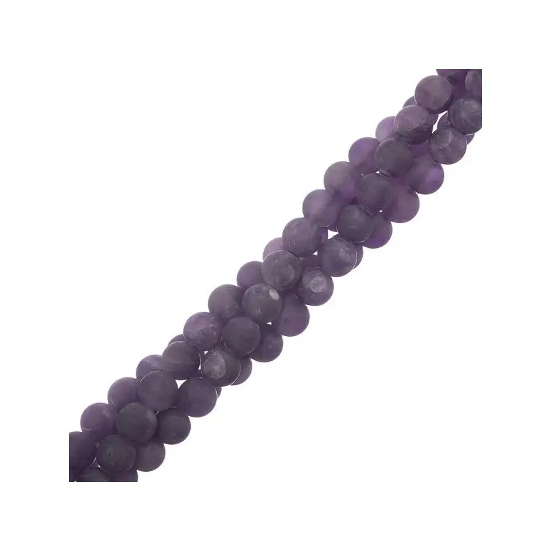6mm Amethyst Matte (Natural) Beads 15-16" Strand