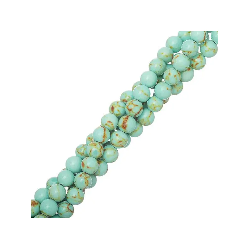 6mm Turquoise (Synthetic/Dyed) Beads 15-16" Strand