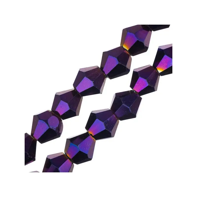 Crystal Lane Bicone 6mm Opaque Purple Iris 64/Strand