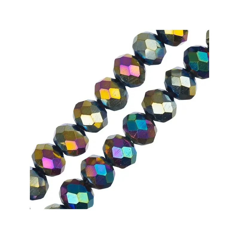 Crystal Lane Rondelle 4x6mm Opaque Multi Iris 78/Strand