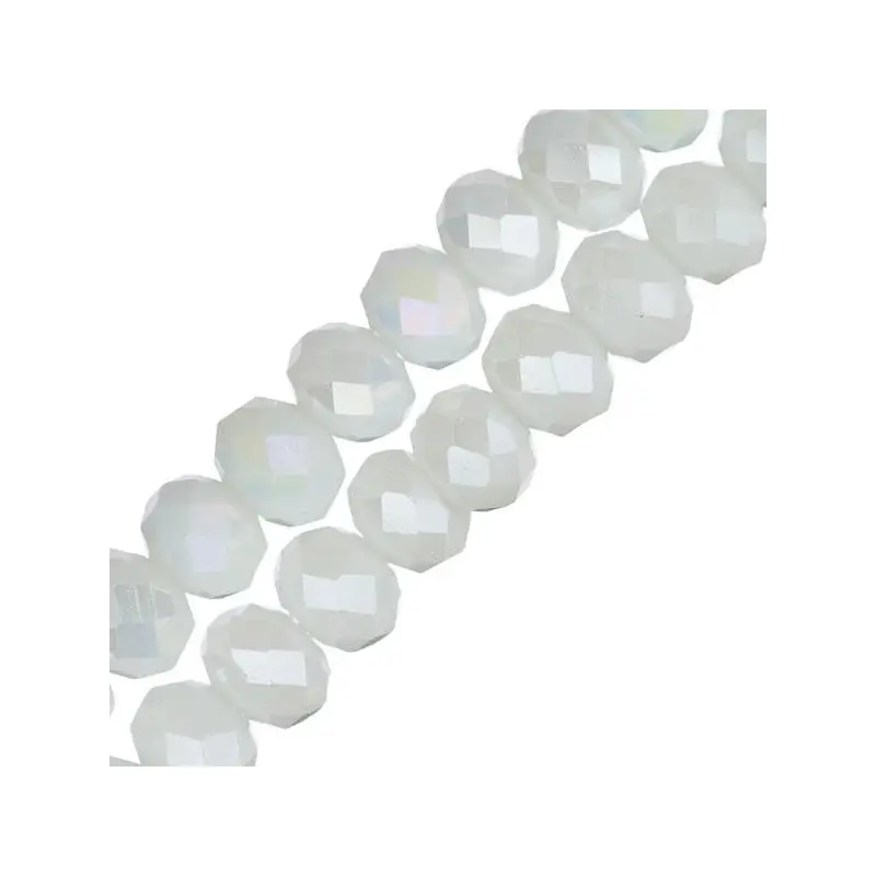 Crystal Lane Rondelle 4x6mm Opaque White AB 78/Strand