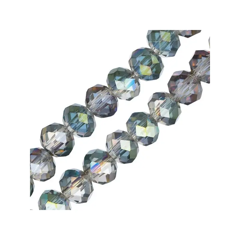 Crystal Lane Rondelle 4x6mm Tr Rose Green Luster 78/Strand