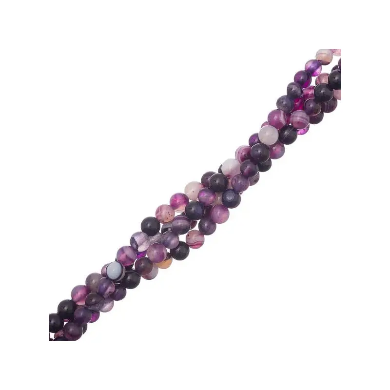 4mm Agate Striped Purple (Natural/Dyed) Beads 15-16" Strand 4mm Agate Striped Purple (Natural/Dyed) Beads 15-16" Strand