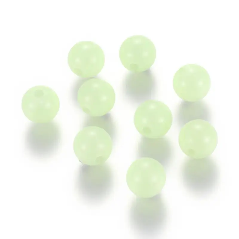 5mm Round Plastic Beads - Glow In The Dark