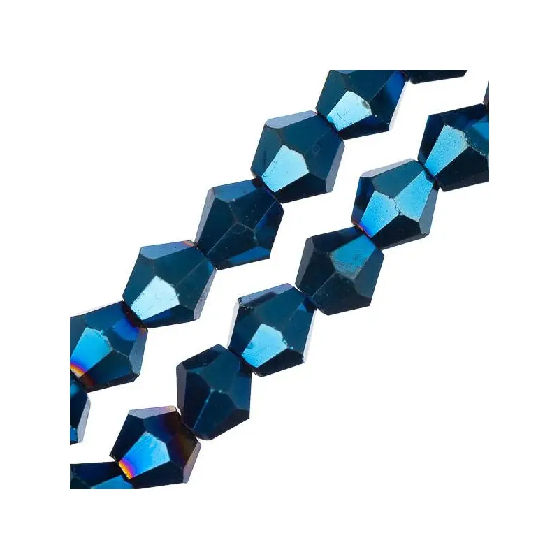 Crystal Lane Bicone 6mm Opaque Blue Iris 64/Strand