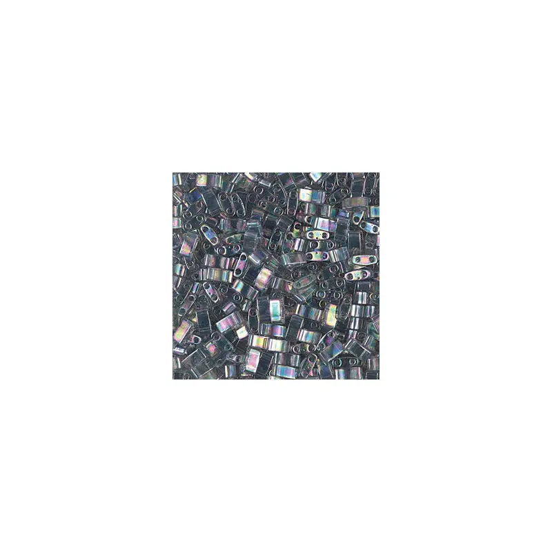Half Tila Beads #2440D Tr Dark Grey AB Luster 5.2g