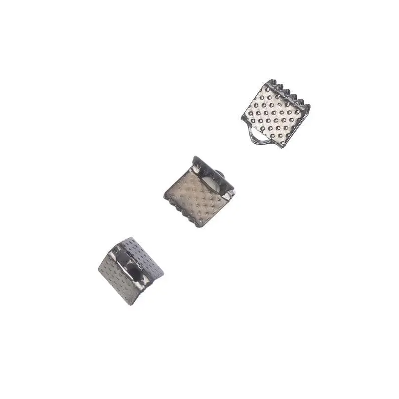 6mm Gunmetal Ribbon Ends 10/pk