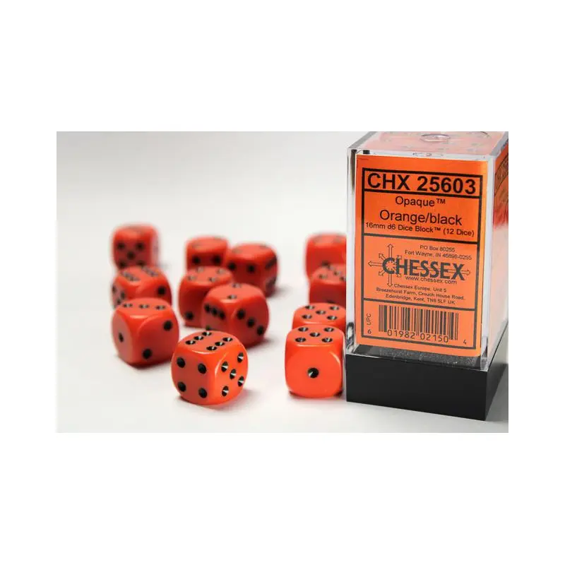 Opaque Orange/black (16mm D6 Set)