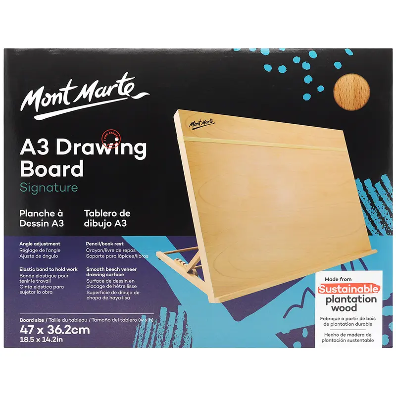 MONT MARTE Drawing Board A3 with elastic band