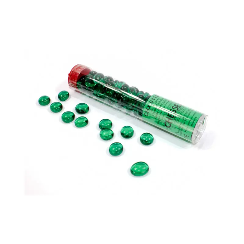 GLASS STONES DARK GREEN QTY 40+ 5.5" TUBE