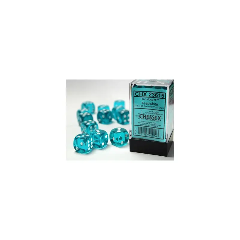 TRANSLUCENT 12D6 TEAL/WHITE 16MM