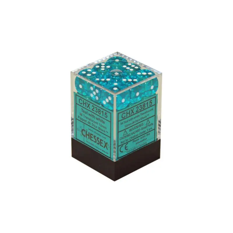 TRANSLUCENT 36D6 TEAL/WHITE 12MM