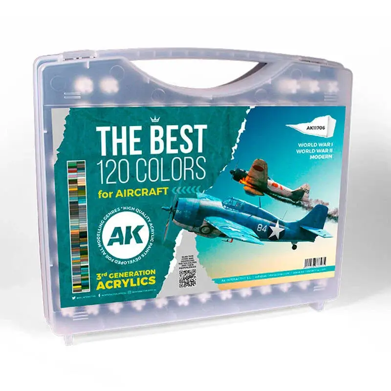 AK Interactive Briefcase 120 Aircraft Colours Acrylic Paint Set 3rd Generation