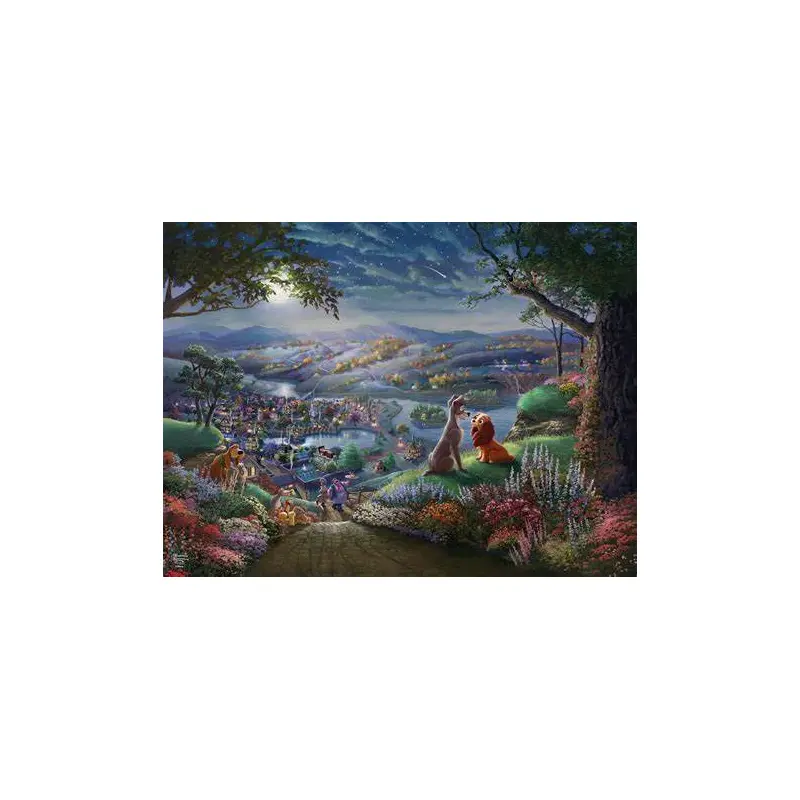 THOMAS KINKADE DISNEY - LADY & THE TRAMP- 300 OVERSIZED PIECE PUZZLE