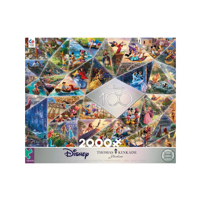 THOMAS KINKADE DISNEY 100 - COLLAGE - 2000 PIECE PUZZLE