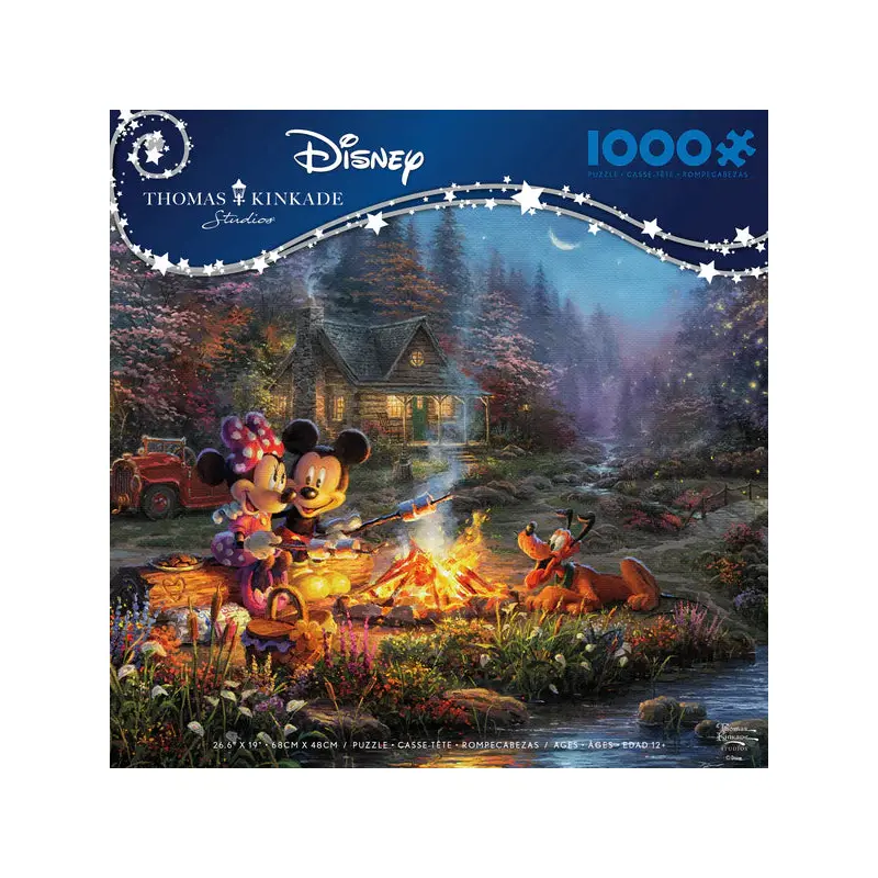 THOMAS KINKADE DISNEY - MICKEY AND MINNIE SWEETHEART CAMPFIRE - 1000 PIECE PUZZLE