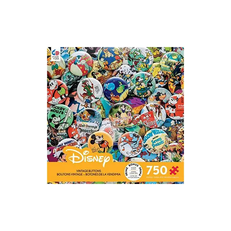DISNEY COLLECTION - VINTAGE BUTTONS - 750 PIECE PUZZLE