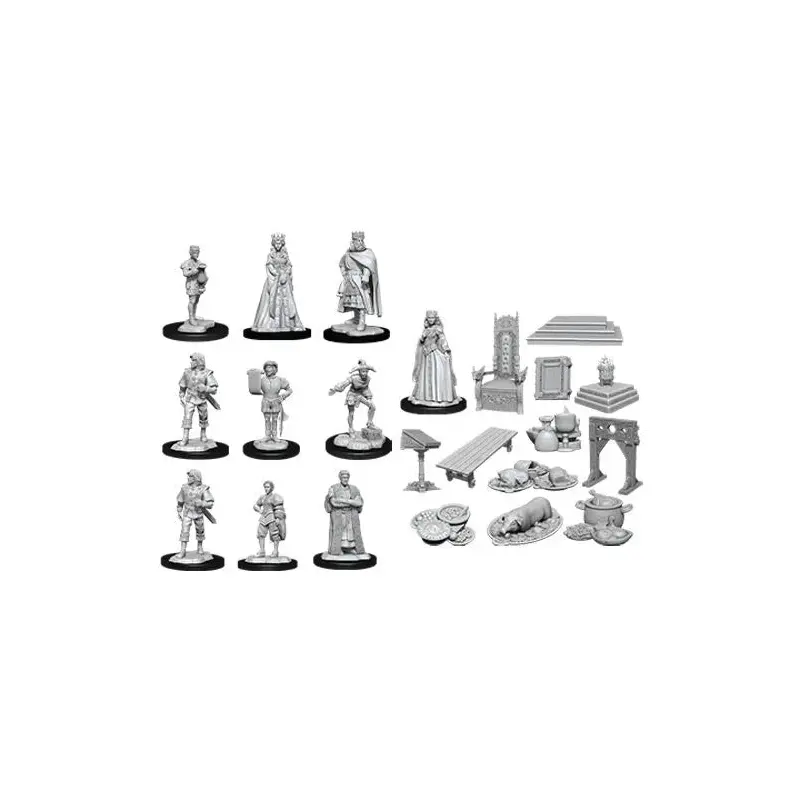 WizKids Deep Cuts Unpainted Miniatures Towns People Castle / Royal Court