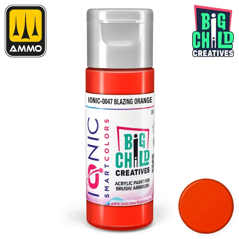 Ionic - Acrylic Paints - Blazing Orange 20ml