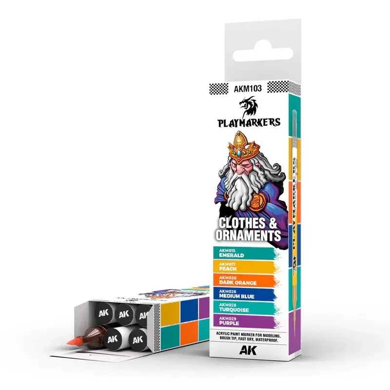 AK Interactive Playmarkers Set - Clothes & Ornaments (6 Colours)