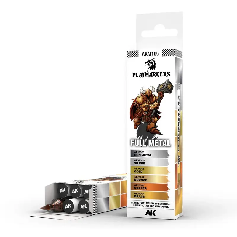 AK Interactive Playmarkers Set - Full Metal (6 Colours)