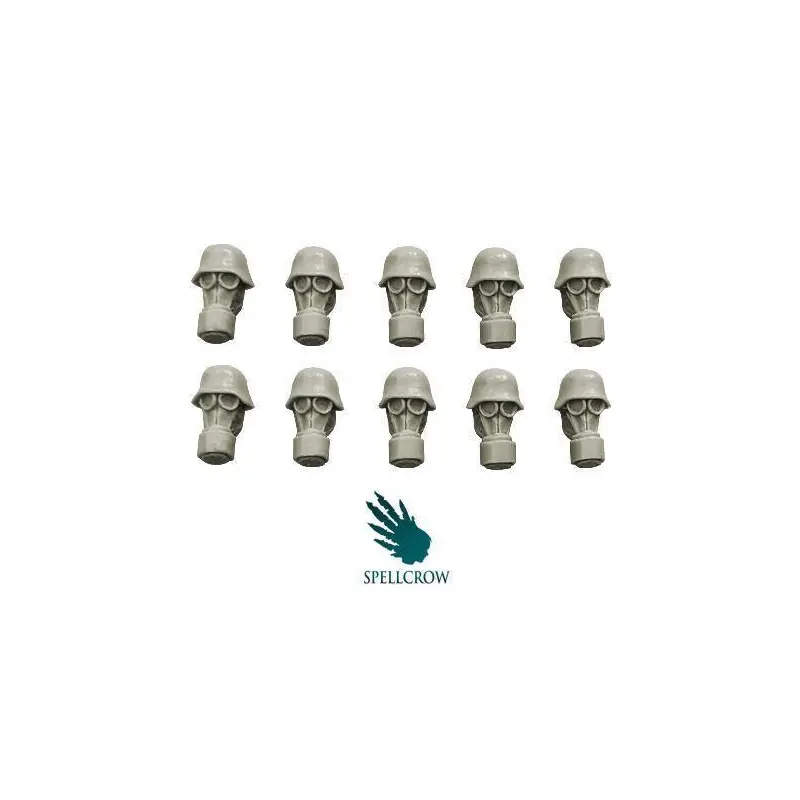 Guards Heads in Gas Masks