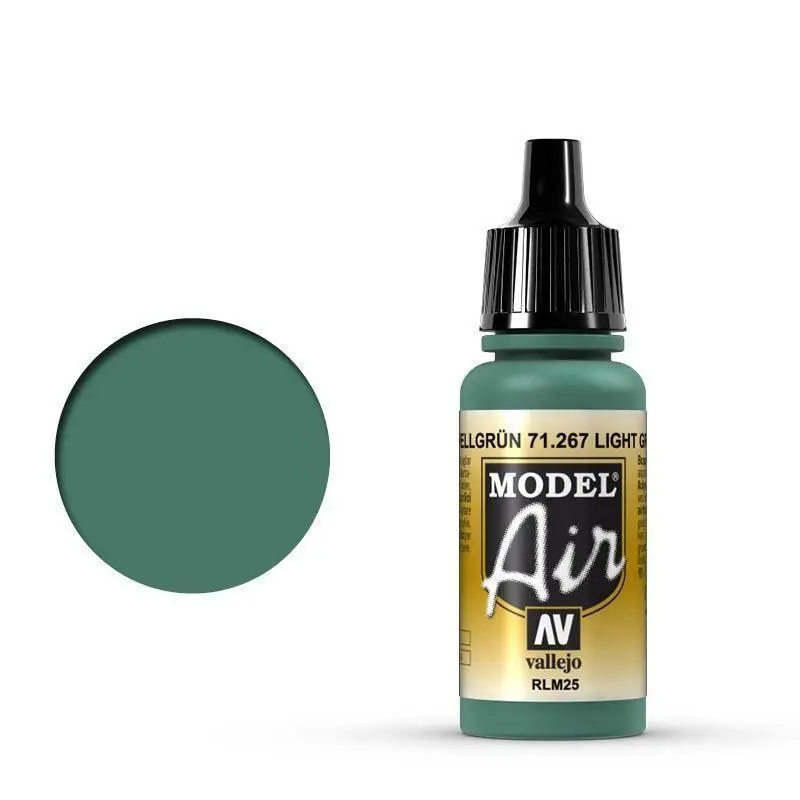 Vallejo 71267 Model Air Light Green RLM25 17 ml Acrylic Airbrush Paint
